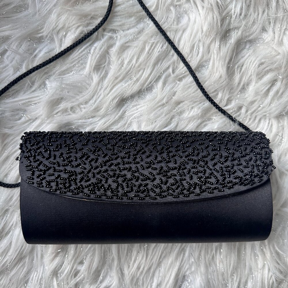 Elegant satin flap clutch/shoulder bag